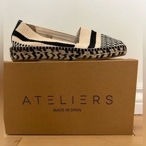 Ateliers Shoes Espadrille Size 39 Piper Black Brand New in Box